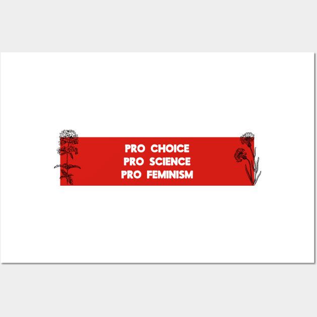 Pro Choice, Pro Science, Pro Feminism Wall Art by Football from the Left